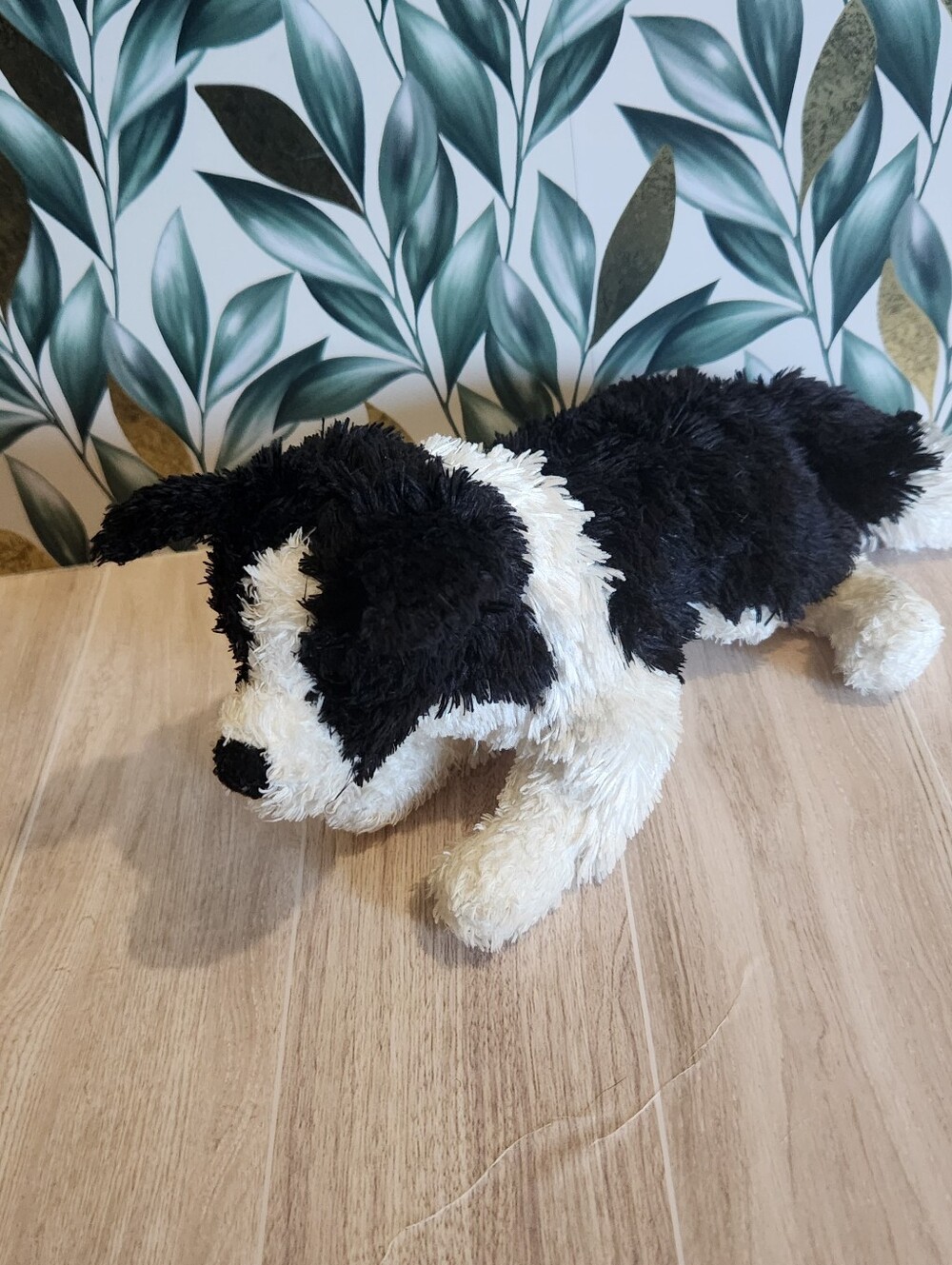Douglas Cuddle Toy Plush Black White Dog Border Collie Sheepdog 12" Floppy